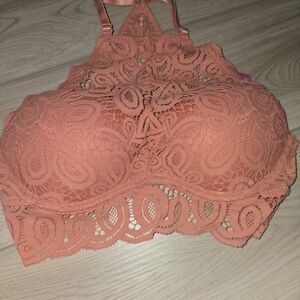 Victoria's Secret Lace Bralette in Coral